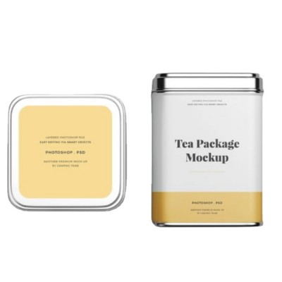 Custom Printed Square Shaped Metal Tea Tin Box with airtight lid